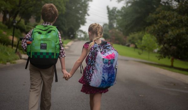 Kids walking to school