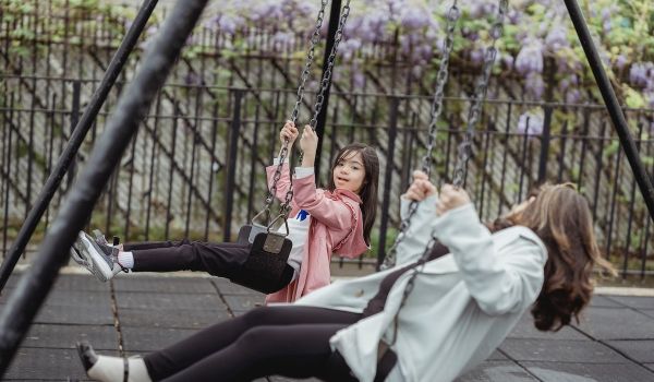 autistic child on playground