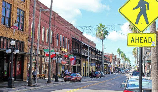 View looking east on Ybor City's main street