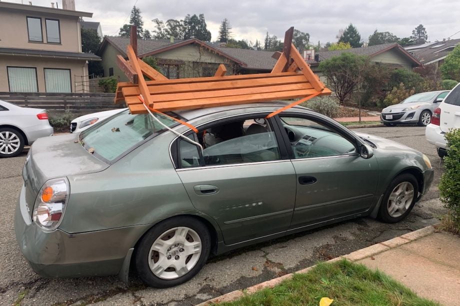 Hand-made guerilla bus bench in Berkeley