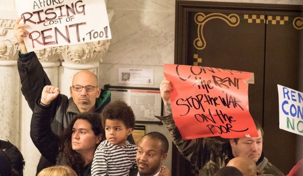 Minneapolis protest for rent control