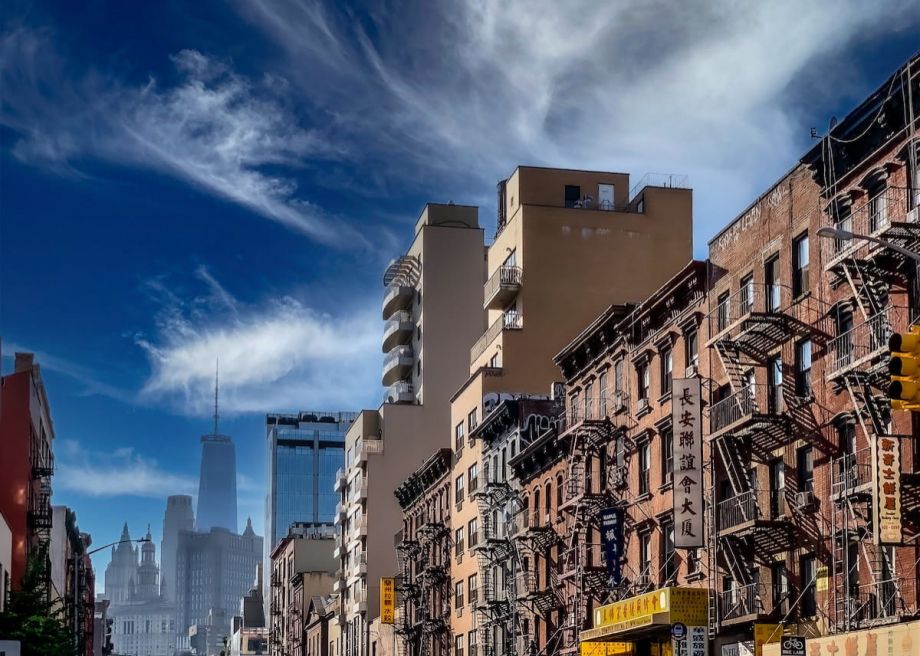 Exterior of apartments in New York City's Chinatown