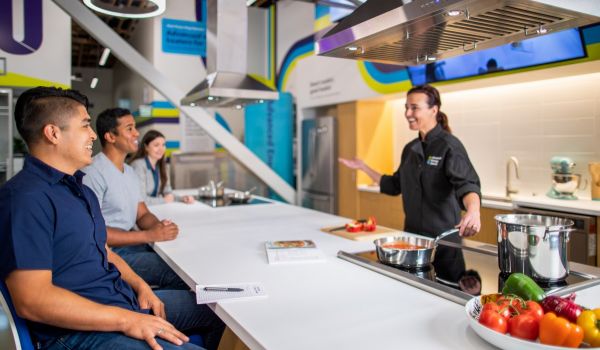 Cooking demonstration at Advanced Energy Center