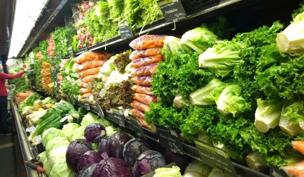 Produce aisle at Whole Foods