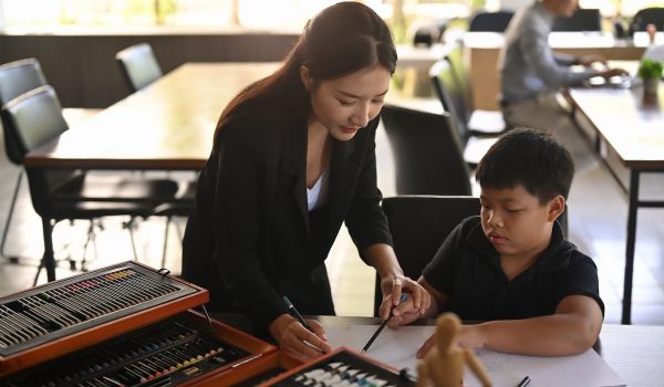 A teacher and her student