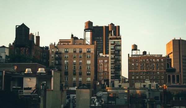 Townhome buildings with the sky in the background